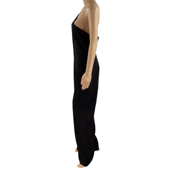 Line & Dot Vaughn One Shoulder Black Jumpsuit Ring Detail Size L - Picture 4 of 7